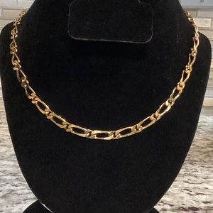 Vintage Monet Matinee Length Gold Link Necklace